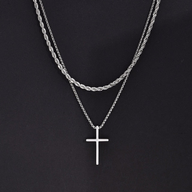 Vnox Mens Cross Necklaces Pi-Mart