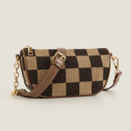 Small Crossbody Bag – Versatile Commute with Checkerboard Canvas, Compact Earphone Bag, Stylish 2-in-1 Chest Bag & Fanny Pack for Everyday Use - SJB-DIAMOND ELITES