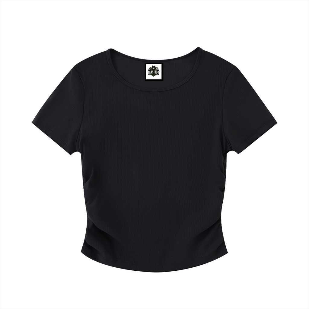 Loki & Ivy Ruched Bodycon Crop Top