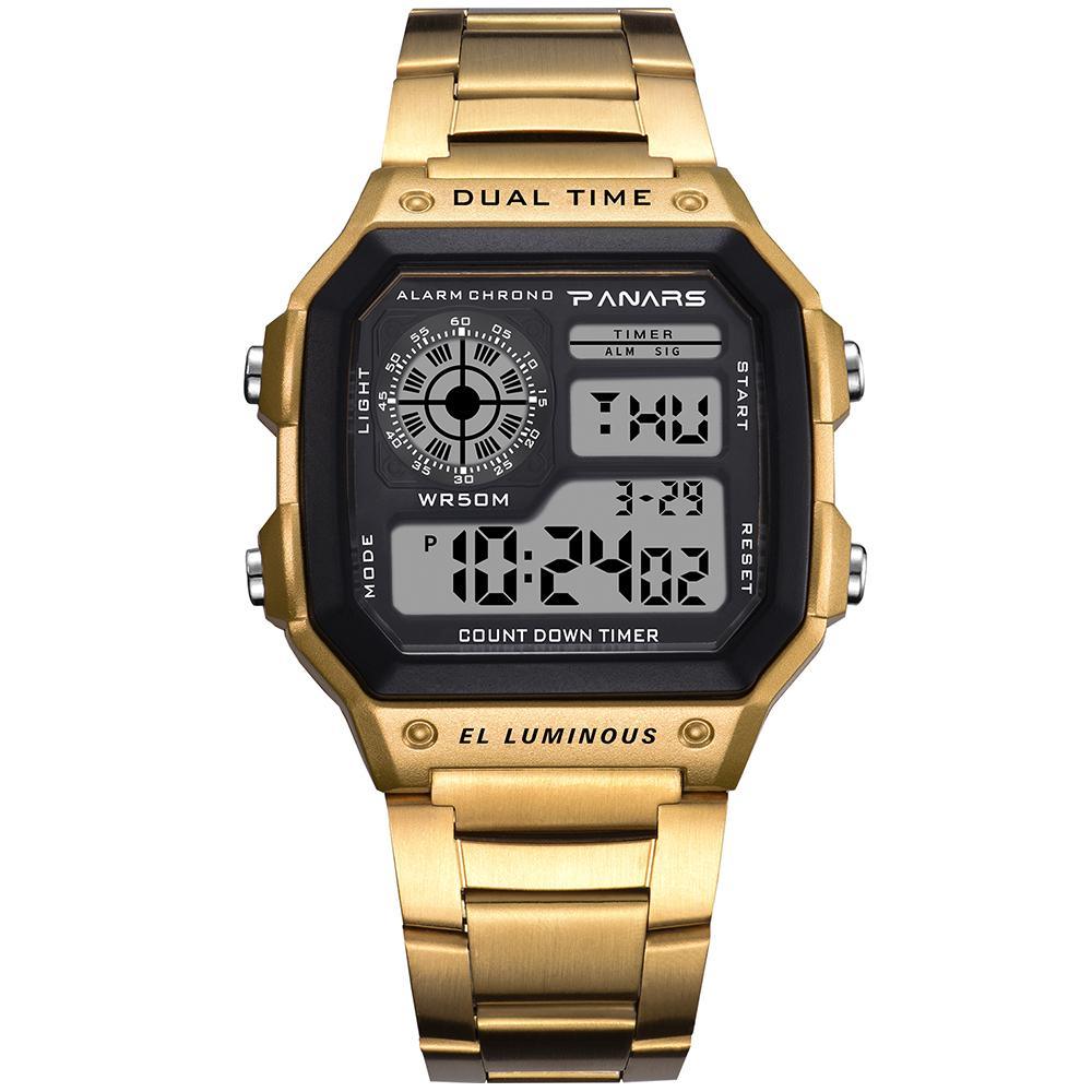 Luxury Famous Sports Business Square Retro Watch Waterproof 50M WIth Count Down Timer Digital Stopwatch Clock For Men and Woman Unisex Watch - SJB-DIAMOND ELITES