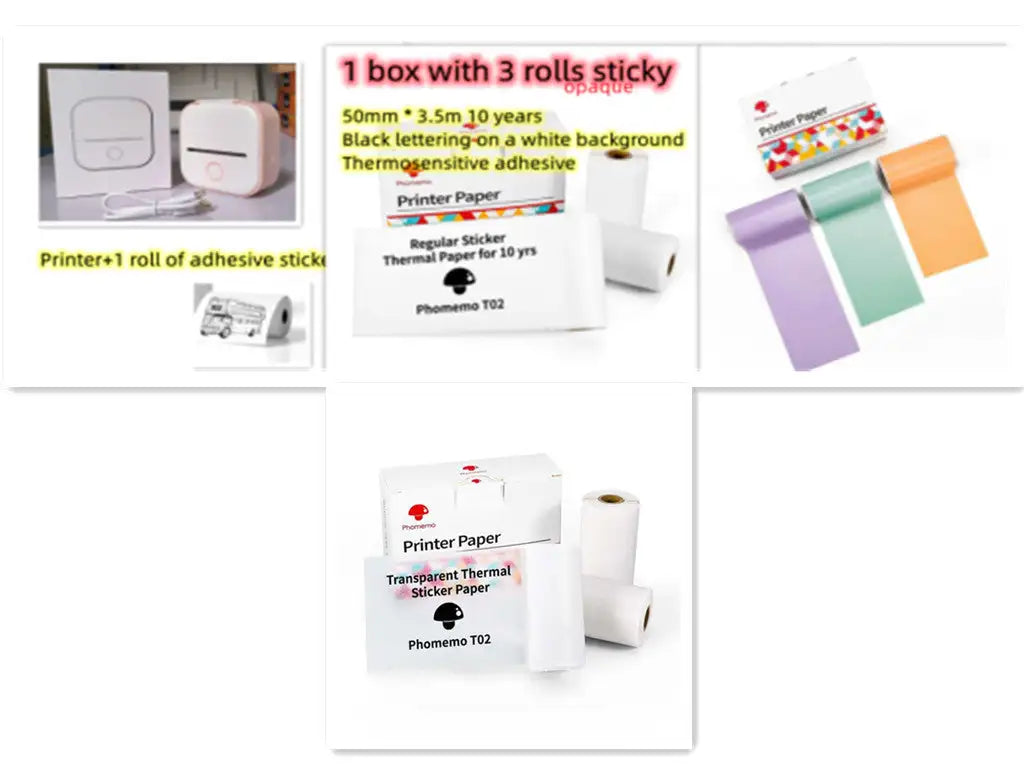 Portable Mini Printer for Students and Hobbyists, Bluetooth Thermal Label Printer - SJB-DIAMOND ELITES