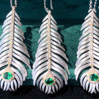 Light Luxury 925 Silver Brushed Feather Pendant Necklace