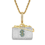 Hip-hop Pendant With Micro-inlaid Zircon On The Dollar Packet Pi-Mart