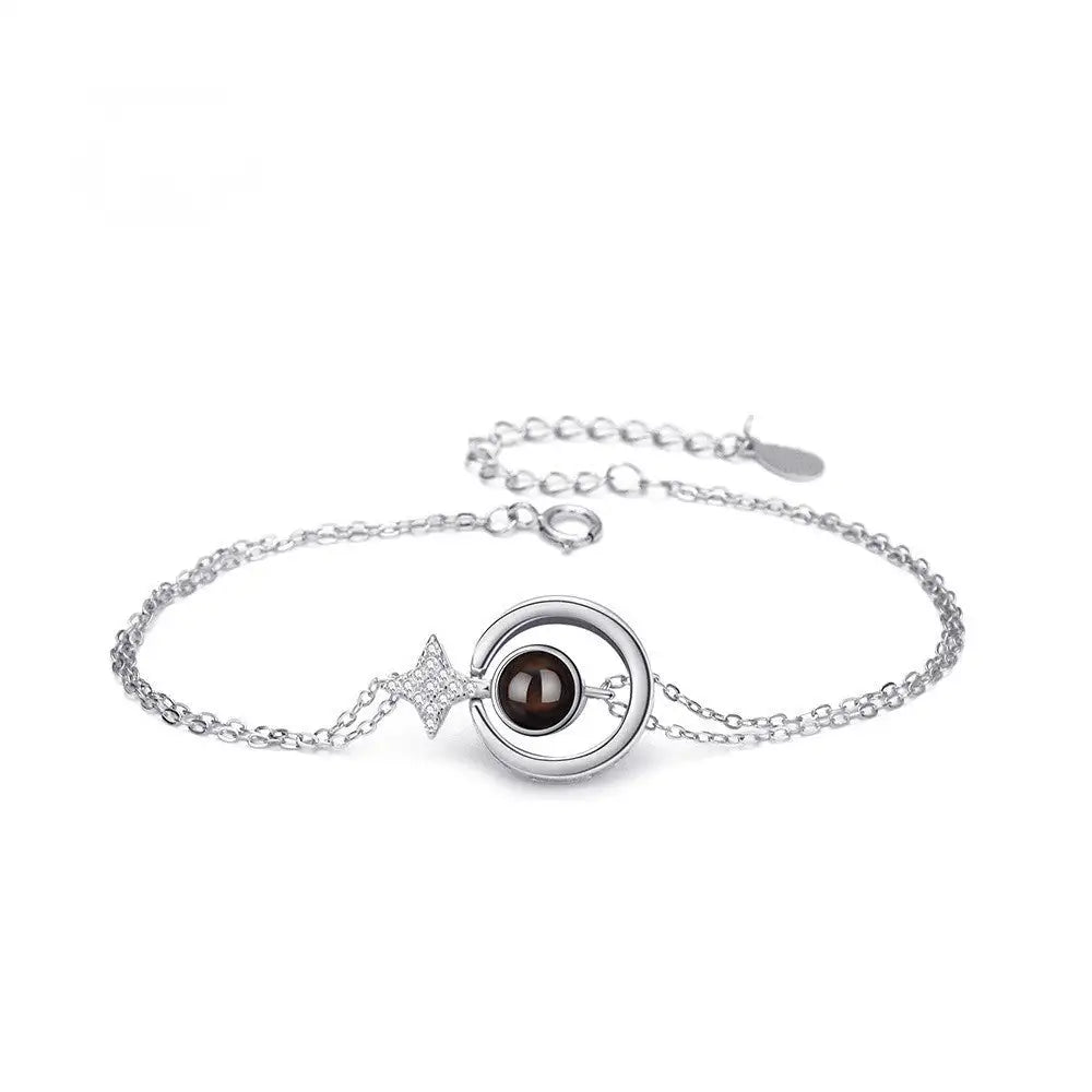 Women's S925 Round Diamond Embedded Star Bracelet