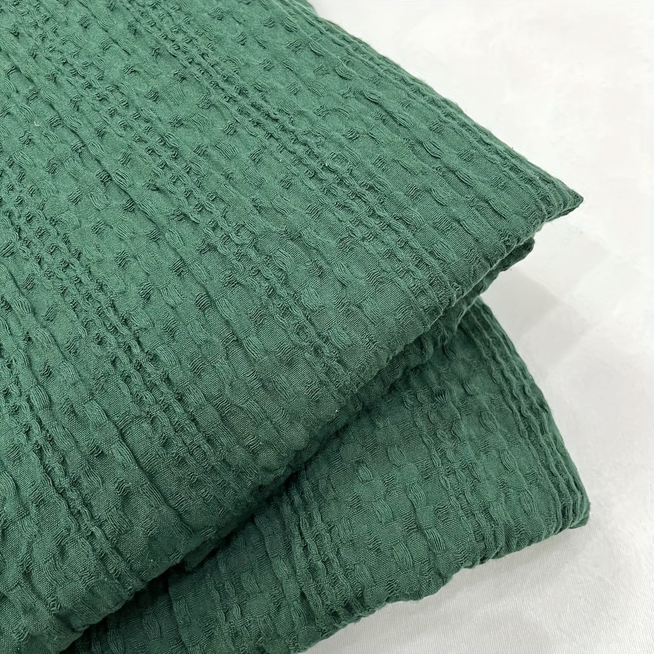 1pc 100% Cotton Waffle Weave Textured Throw Blanket, Soft Skin-Friendly Breathable Vintage Stripe Pattern For Living Room Bedroom Sofa Decor, Gift For Friends Parents For Holidays, Air Conditioner Blanket, Outdoor Shawl Wrap, Lootquake LLC