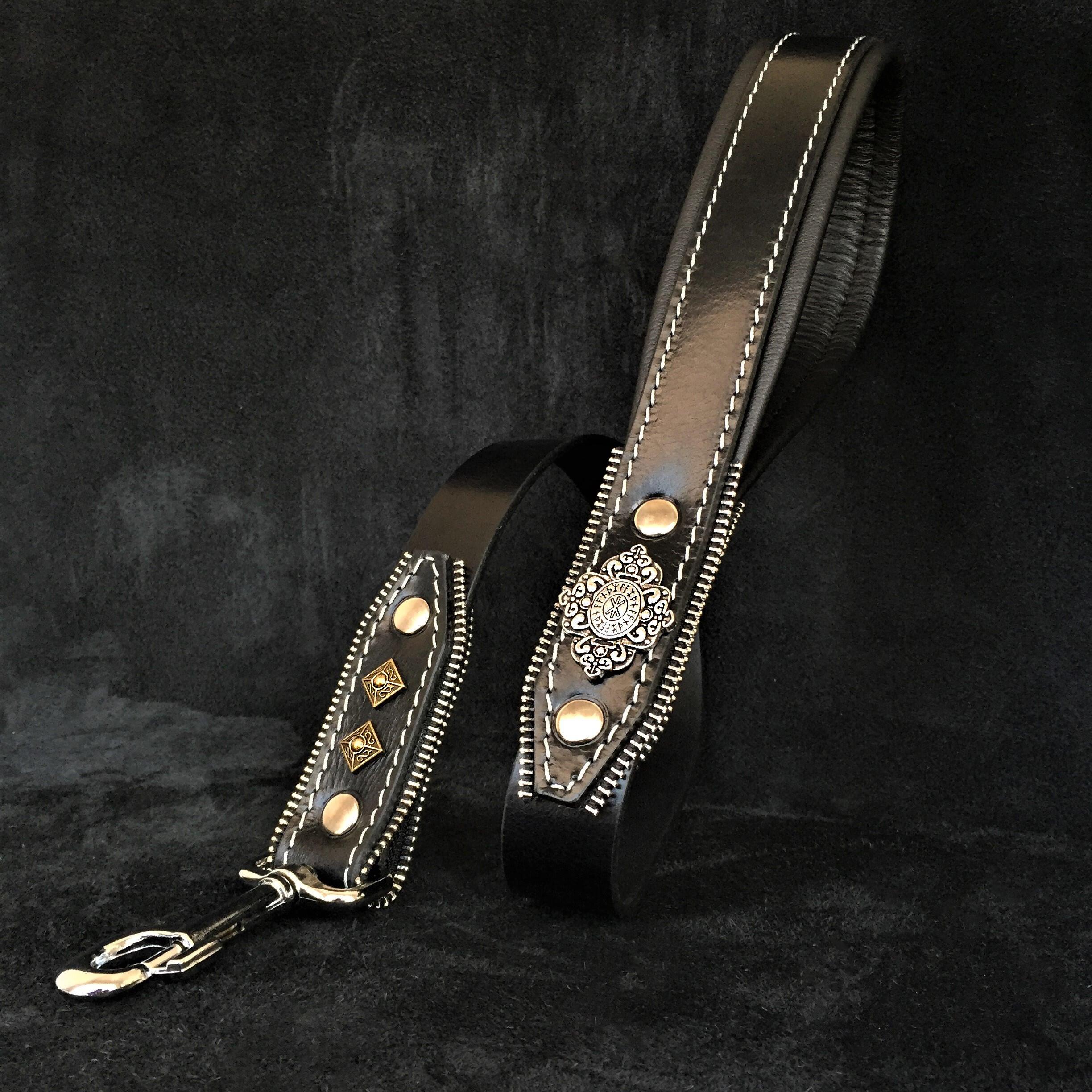 The ''Aztec'' Black leash - SJB-DIAMOND ELITES