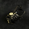 ''Maximus'' Basket Muzzle Black & Gold - SJB-DIAMOND ELITES