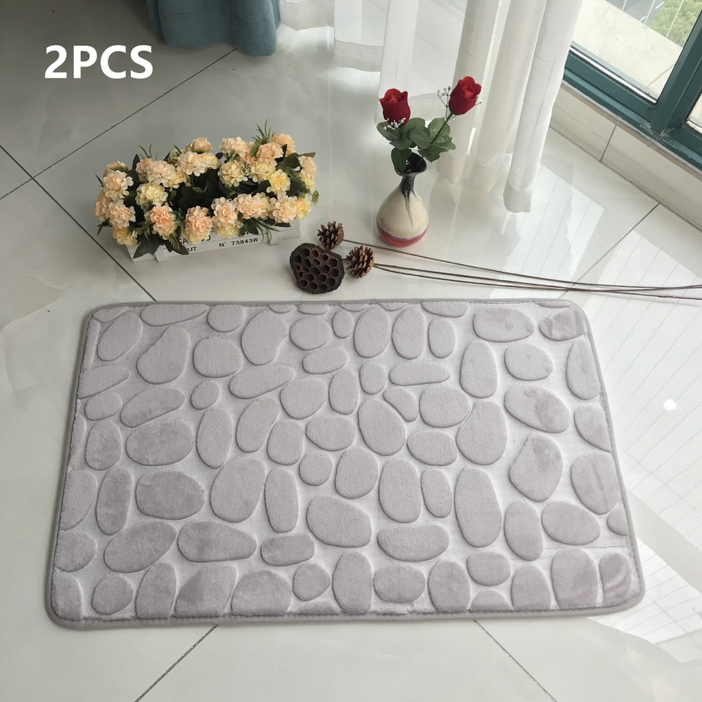Absorbent Non-slip Stone Embossed Carpet Floor Mat Pi-Mart