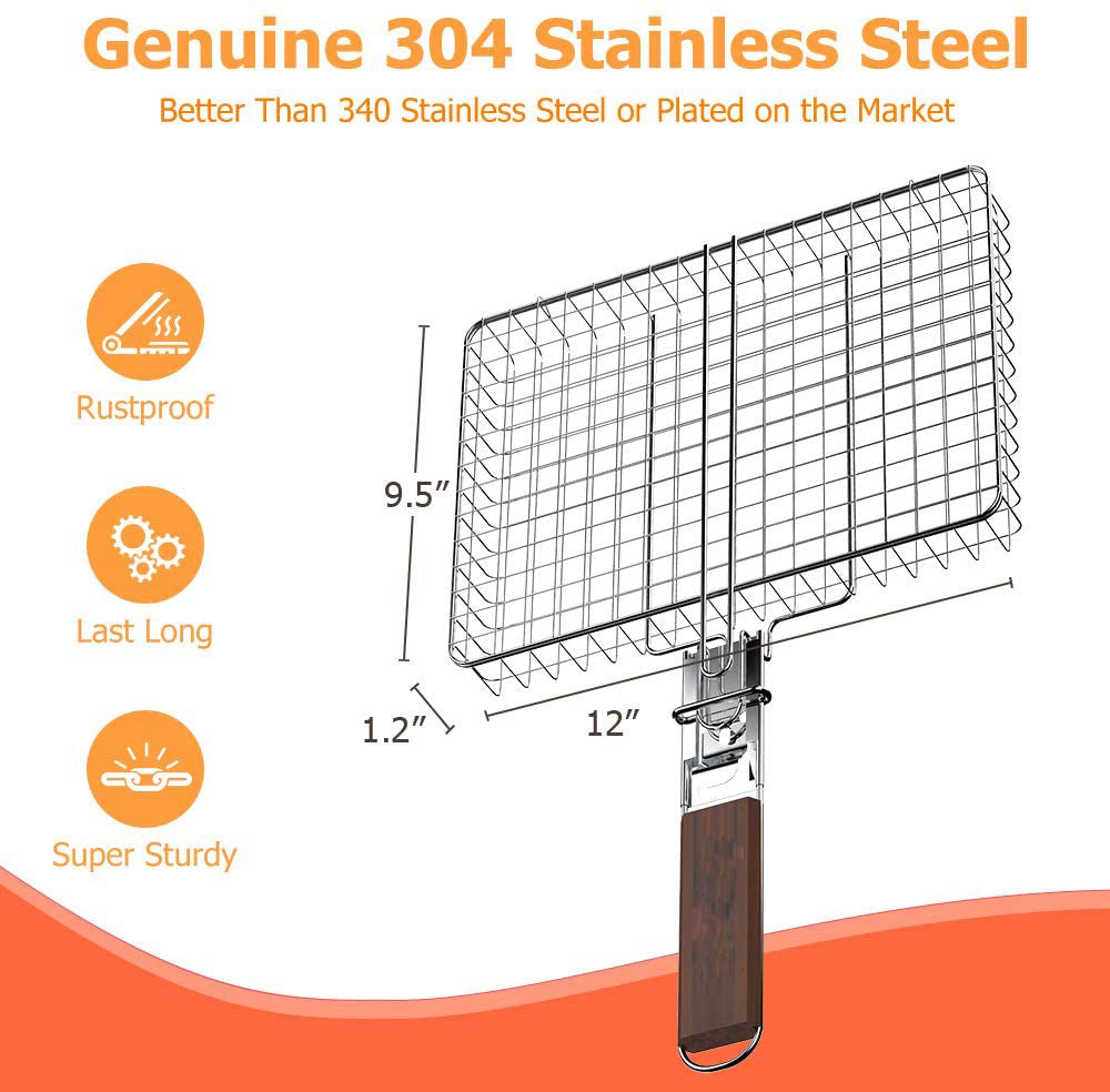 Stainless Steel Barbecue Net Grilled Fish And Chicken Net Clip Pi-Mart