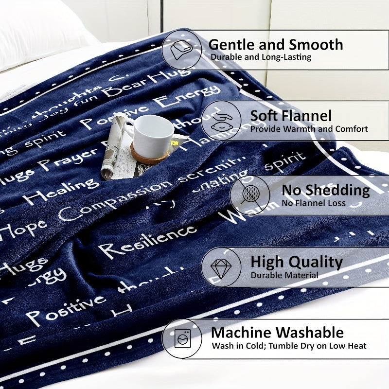 Cozy Blue Encouragement Hug Blanket - Soft Flannel, Inspirational Print For Rehab & Comfort, Perfect For Naps, Camping, And Gifting To Friends & Family Lootquake LLC