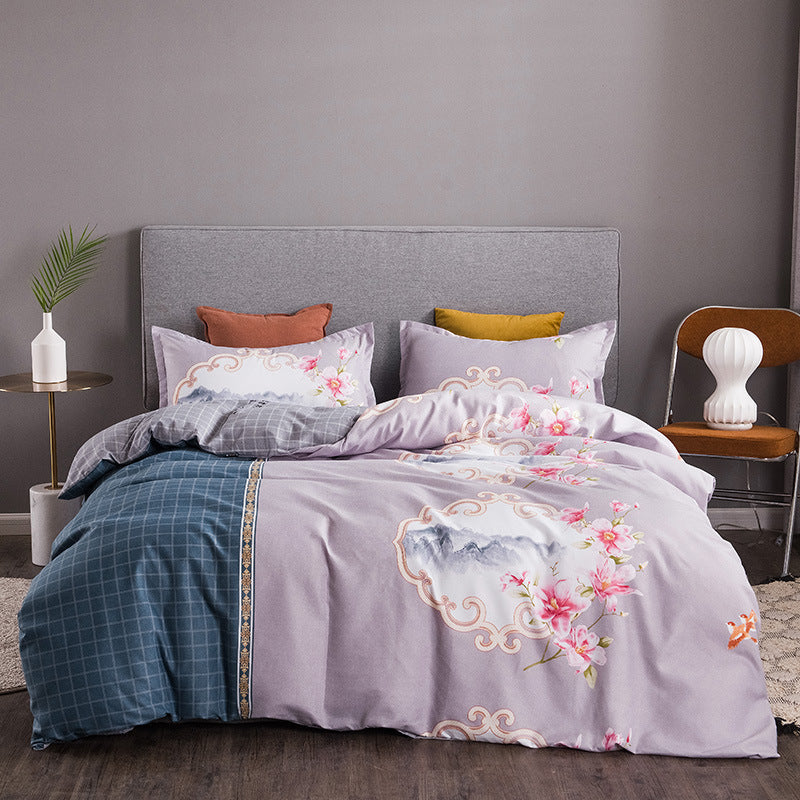 Thickened Brushed Four-piece Winter Bed Sheet And Duvet Cover Three-piece Bedding Set