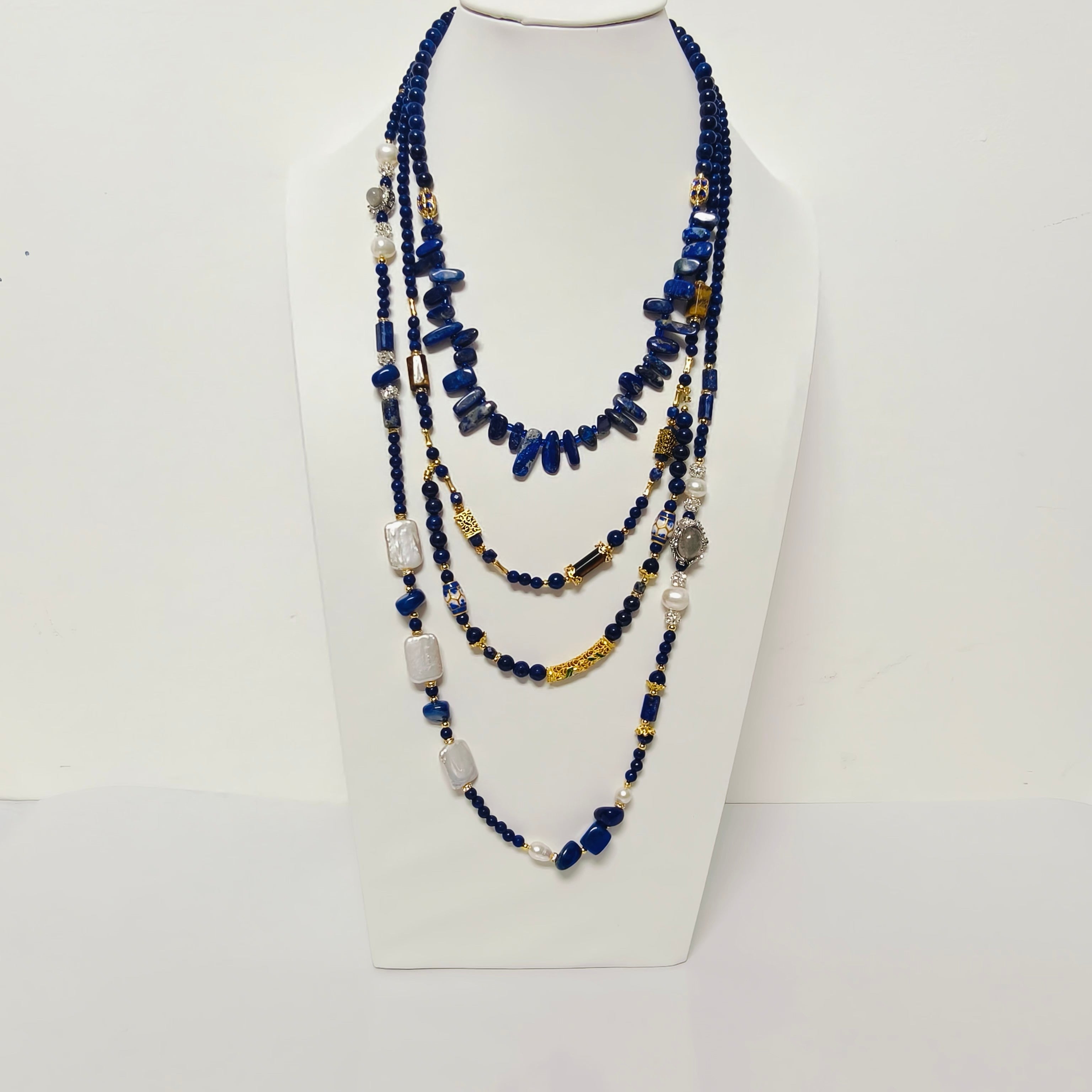 Handmade Premium Crystal Necklace |  Artisan Woven Jewelry with Alloy Accents  | Elegant Sparkling Statement Necklace for Women (MAC344)