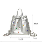 Versatile large capacity backpack purse, chain shoulder fashion diamond backpack with tote handle - SJB-DIAMOND ELITES