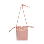Soft PU Cute Mini Mobile Phone Bag - Fashionable Pleated Shoulder Women's Bag, Simple Drawstring Crossbody Small Square Bag