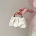Wooden Handle Fold Cloud Small Handbag Pi-Mart
