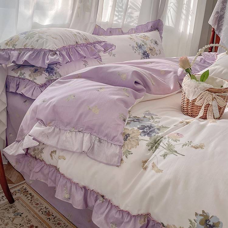 Broken Spring And Autumn Girl Bedding Sheet Quilt Cover Set Of Three Pi-Mart