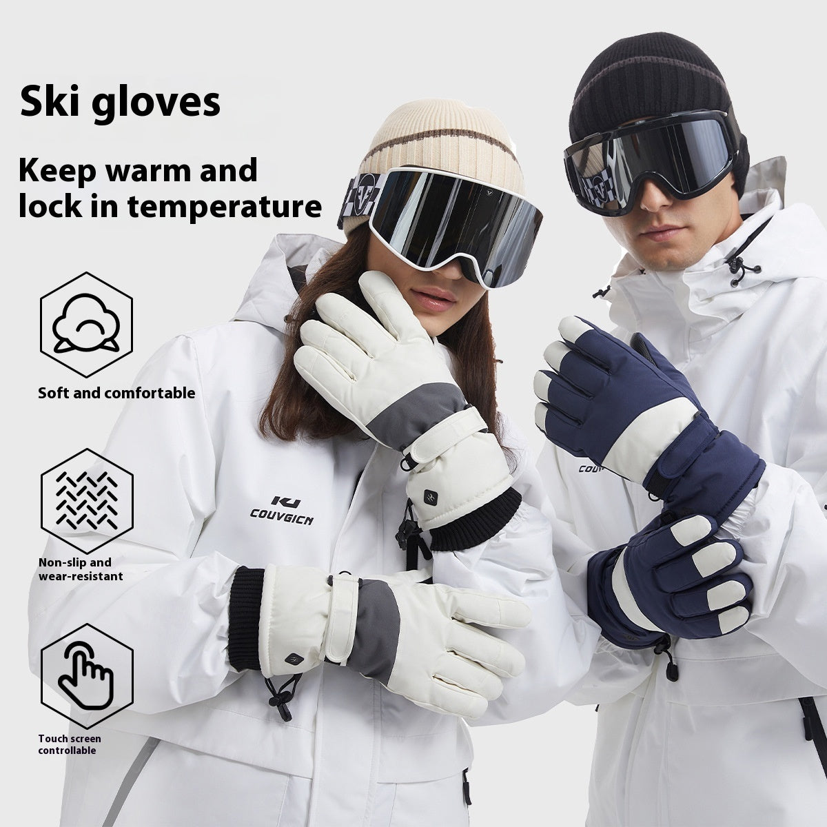 Winter Waterproof Cold-proof Ski Gloves Keep Warm Pi-Mart
