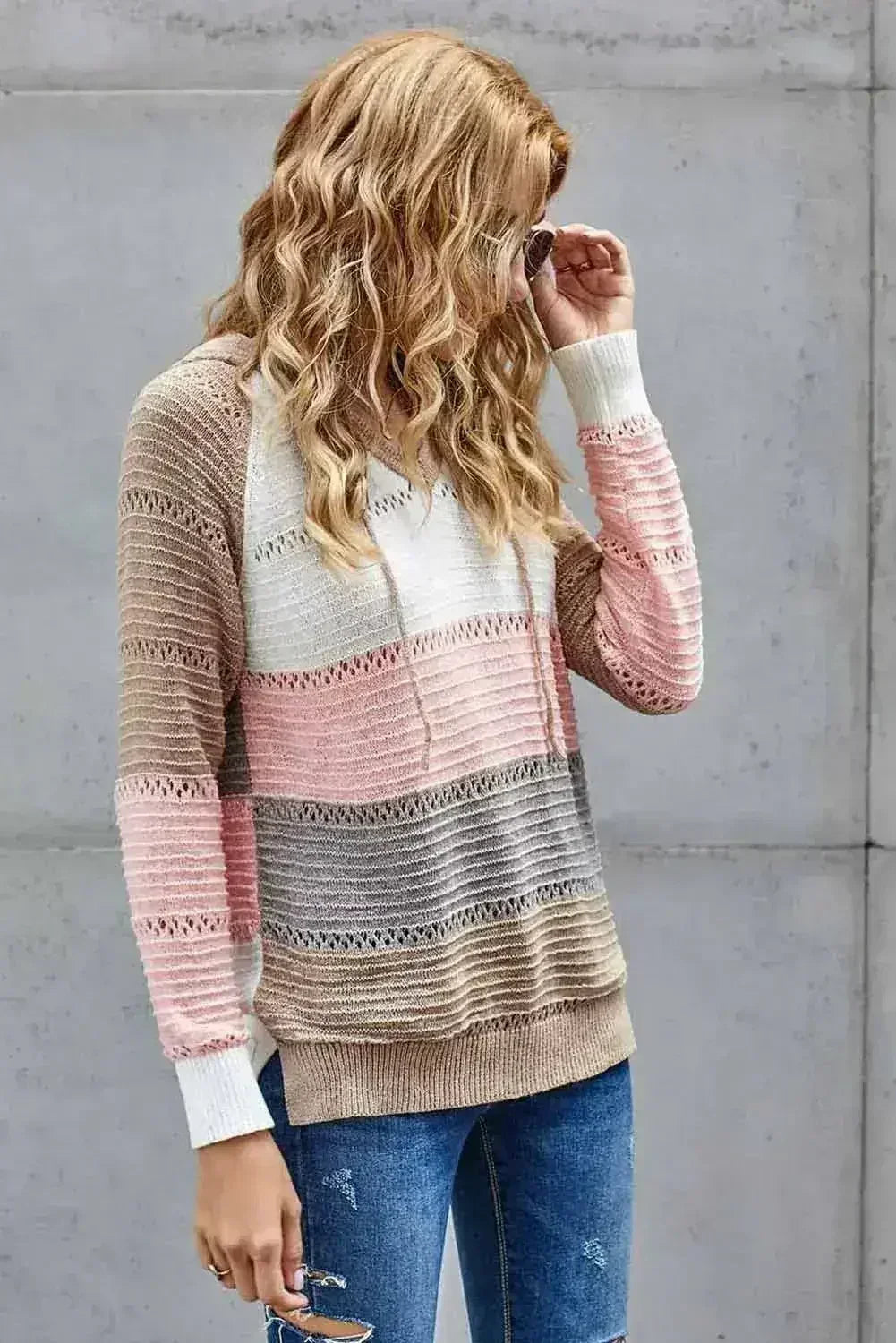 Casual Multicolor Beach Bonfire Knitted Hoodie - SJB-DIAMOND ELITES