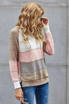 Casual Multicolor Beach Bonfire Knitted Hoodie - SJB-DIAMOND ELITES