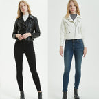 European And American Women's Short PU Motorcycle Jacket Pi-Mart