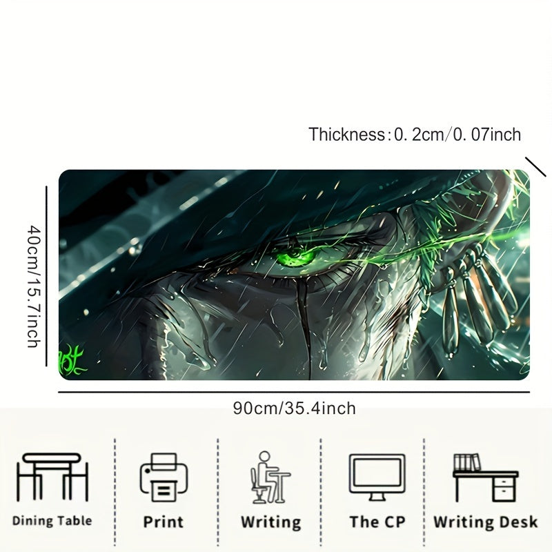 1pc Large Gaming Mouse Pad, Extra-Large Cool Graphic Design, Thick Non-Slip Washable Rubber Desk Mat, Precision Edge Locking, for Gamers and Office Use, Rectangular Shape Lootquake LLC