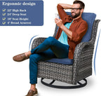 5 Piece Patio Wicker Set With Propane Fire Pit Table
