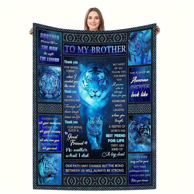 1pc Soft & Cozy Flannel Blanket - Warm, Plush, and Lightweight for Bed, Bedroom, Study, Travel, and Camping - Perfect Gift for Brother Lootquake LLC