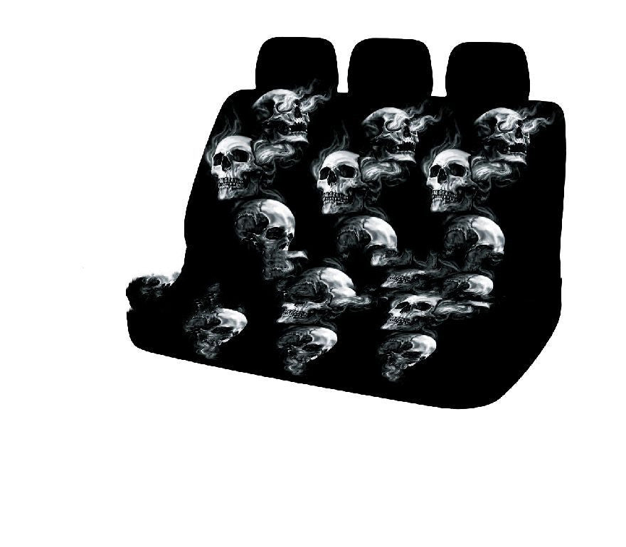 Car Seat Cover Full Package, Smoking Skull High Back Print 5-seater 7-piece Set Pi-Mart