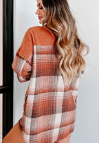 Plaid Button Up Long Sleeve Jacket Classic & Timeless Lightwear Outerwear For women and Girls Stevvex