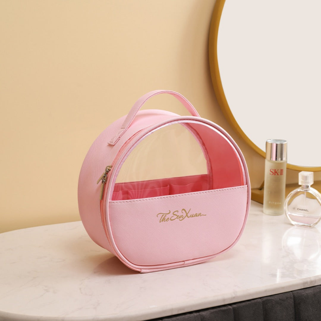 Portable large-capacity travel translucent cosmetic bag, Pu multi-functional waterproof toilet bag, portable skin care product storage bag, makeup bag organizer,Makeup bags, small - SJB-DIAMOND ELITES