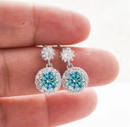 1CT 2Pcs D-Color Moissanite Drop Earrings 925 Sterling Silver With Certificate BandsCo Straps