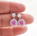 1CT 2Pcs D-Color Moissanite Drop Earrings 925 Sterling Silver With Certificate BandsCo Straps