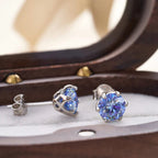 1ct-4ct D Color VVS1 3EX Round Moissanite Stud Earrings Platinum Plated 925 BandsCo Straps