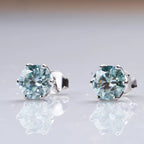 1ct-4ct D Color VVS1 3EX Round Moissanite Stud Earrings Platinum Plated 925 BandsCo Straps