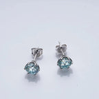 1ct-4ct D Color VVS1 3EX Round Moissanite Stud Earrings Platinum Plated 925 BandsCo Straps
