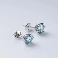 1ct-4ct D Color VVS1 3EX Round Moissanite Stud Earrings Platinum Plated 925 BandsCo Straps