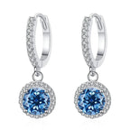 1Ct 6.5mm Blue Green Moissanite Drop Earrings For Women S925 Sterling BandsCo Straps
