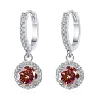 1Ct 6.5mm Blue Green Moissanite Drop Earrings For Women S925 Sterling BandsCo Straps