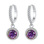 1Ct 6.5mm Blue Green Moissanite Drop Earrings For Women S925 Sterling BandsCo Straps