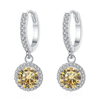 1Ct 6.5mm Blue Green Moissanite Drop Earrings For Women S925 Sterling BandsCo Straps