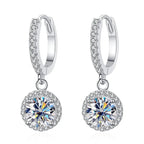 1Ct 6.5mm Blue Green Moissanite Drop Earrings For Women S925 Sterling BandsCo Straps