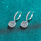 1Ct 6.5mm Blue Green Moissanite Drop Earrings For Women S925 Sterling BandsCo Straps
