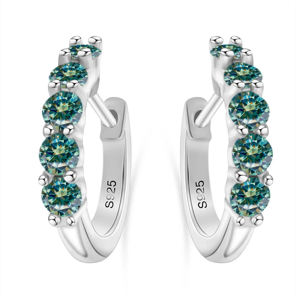 1ct D Color 3mm Moissanite Hoop Charm Earrings 925 Sterling Silver Women BandsCo Straps