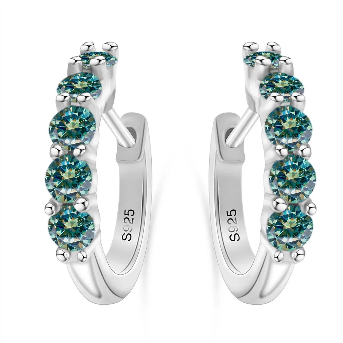 1ct D Color 3mm Moissanite Hoop Charm Earrings 925 Sterling Silver Women BandsCo Straps