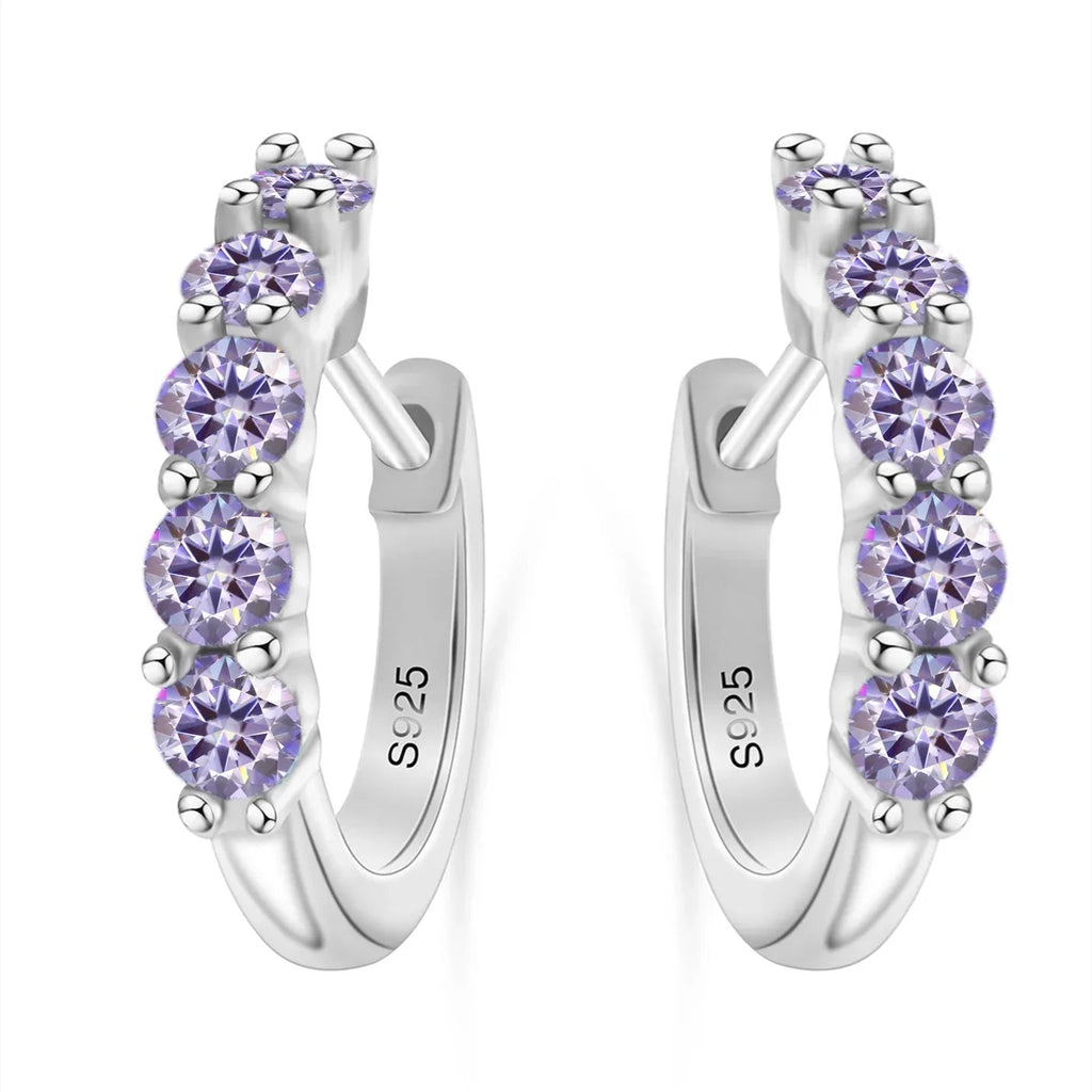 1ct D Color 3mm Moissanite Hoop Charm Earrings 925 Sterling Silver Women BandsCo Straps
