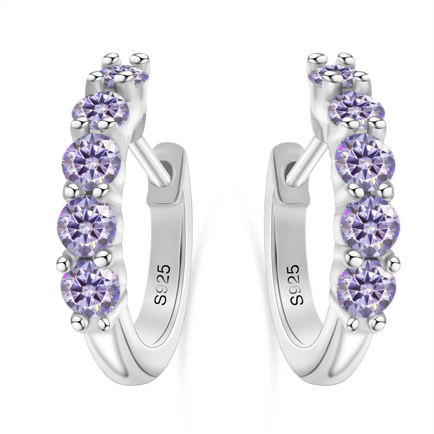 1ct D Color 3mm Moissanite Hoop Charm Earrings 925 Sterling Silver Women BandsCo Straps