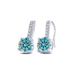 1ct D Color Moissanite 925 Sterling Silver Drop Earrings for Women Wedding BandsCo Straps