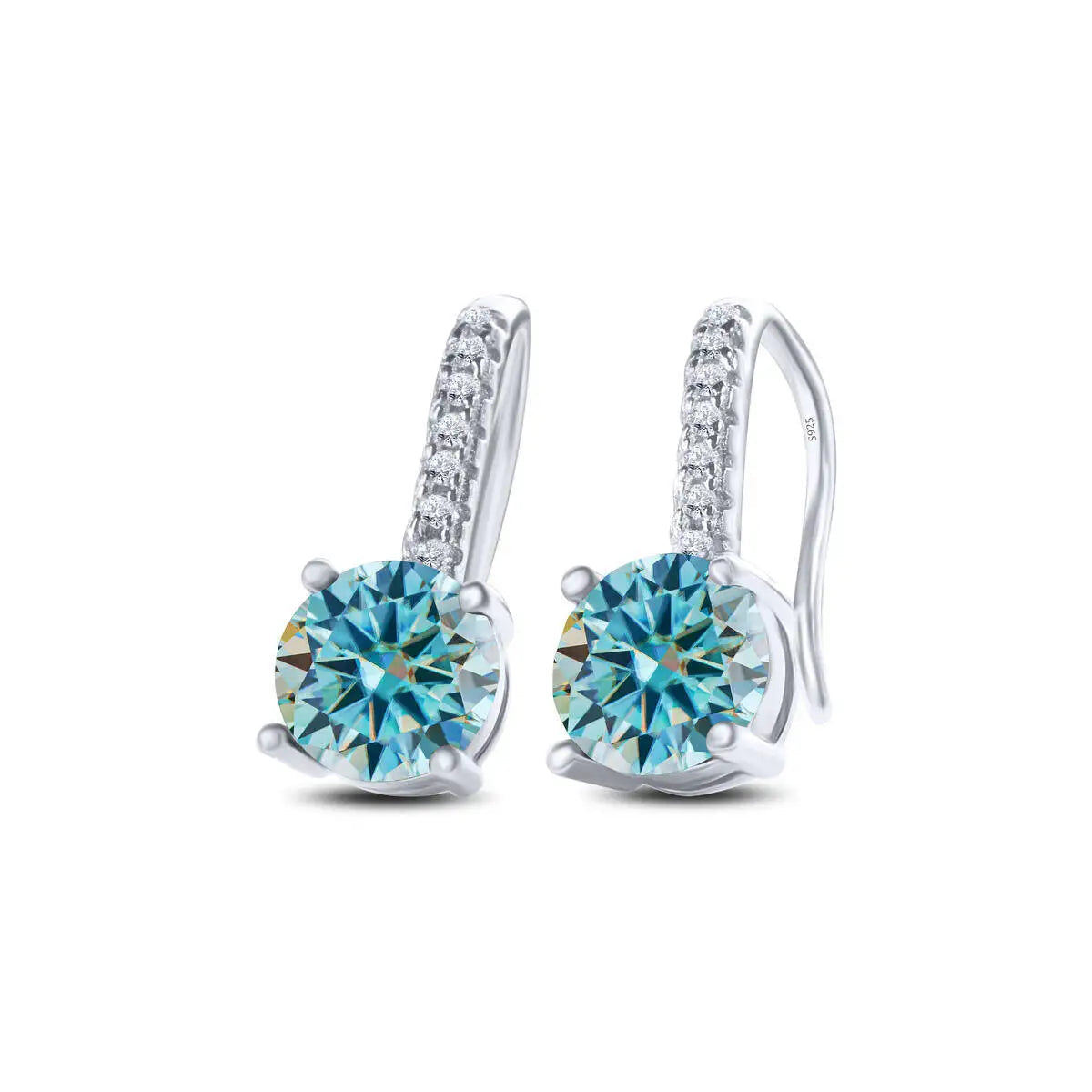 1ct D Color Moissanite 925 Sterling Silver Drop Earrings for Women Wedding BandsCo Straps
