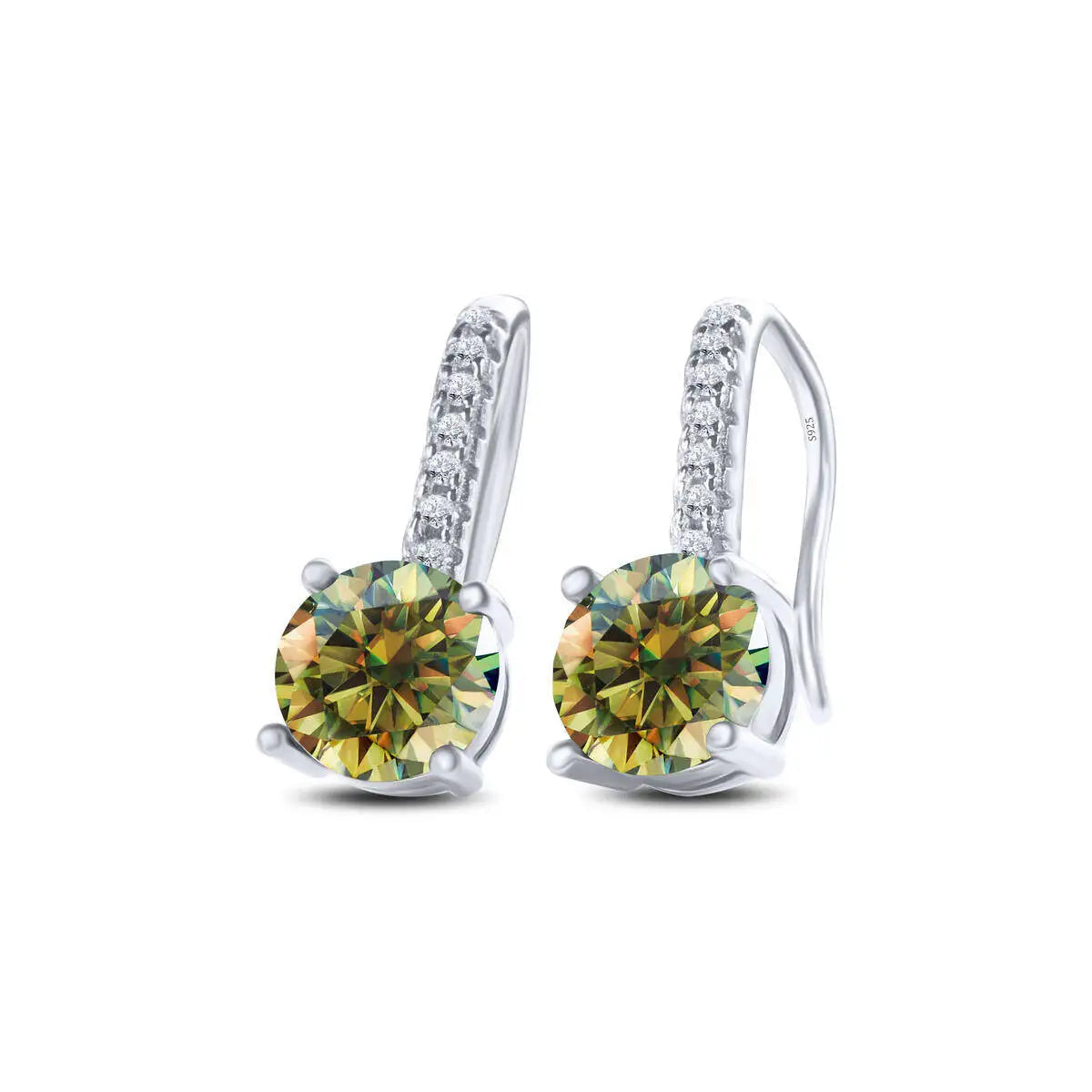 1ct D Color Moissanite 925 Sterling Silver Drop Earrings for Women Wedding BandsCo Straps