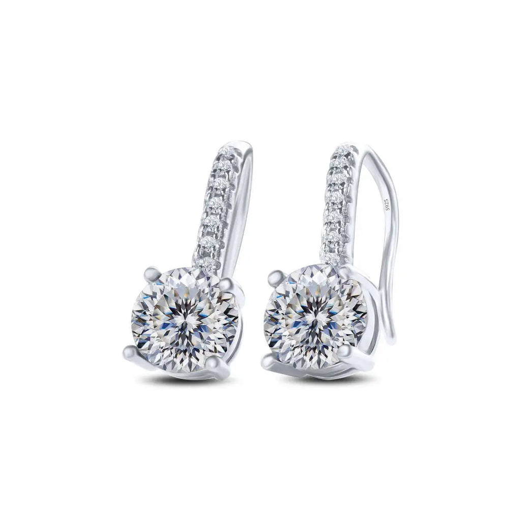 1ct D Color Moissanite 925 Sterling Silver Drop Earrings for Women Wedding BandsCo Straps